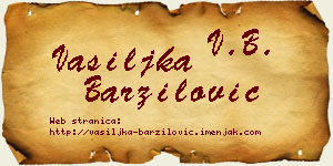 Vasiljka Barzilović vizit kartica